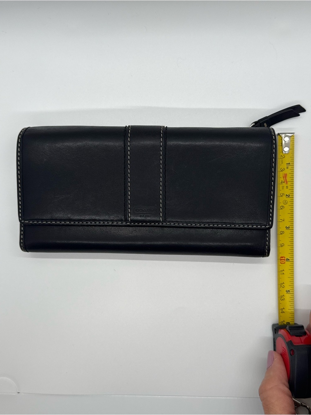 Coach Legacy Black Leather Wallet Lavender Interior - Picture 5 of 15